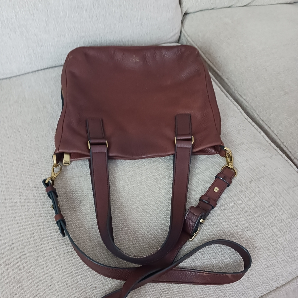 Fossil Brown Leather Satchel Bag - Picture 14 of 14